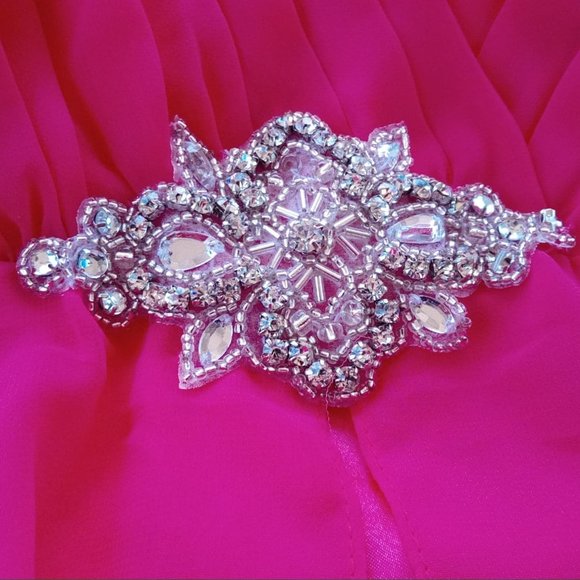 BARBLE CORE CHATEAU Bright Pink Fit and Flare Hi Low Strapless Dress 7 8 NEW NWT - Picture 4 of 4